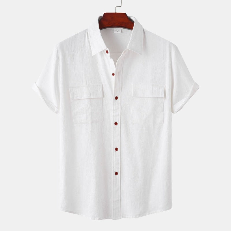 Short-sleeve linen shirts Men's shirts