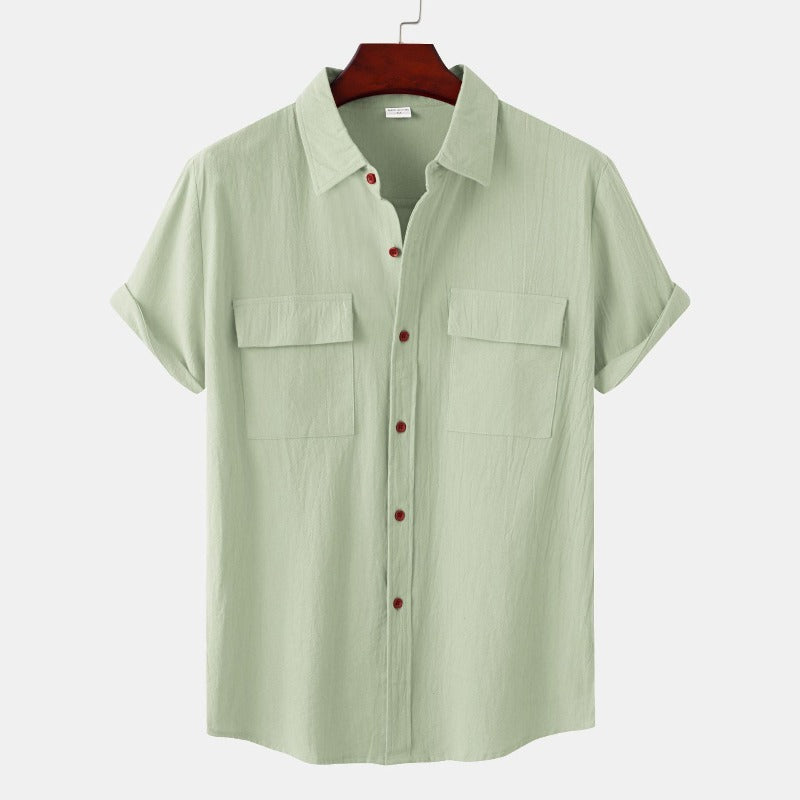 Short-sleeve linen shirts Men's shirts