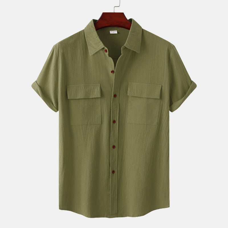Short-sleeve linen shirts Men's shirts
