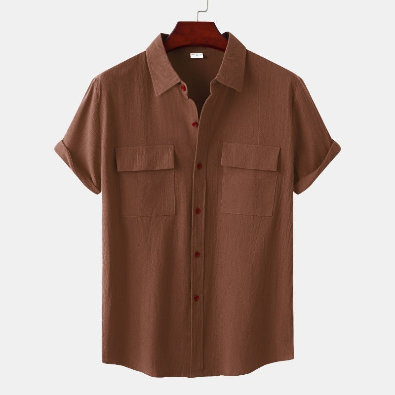 Short-sleeve linen shirts Men's shirts