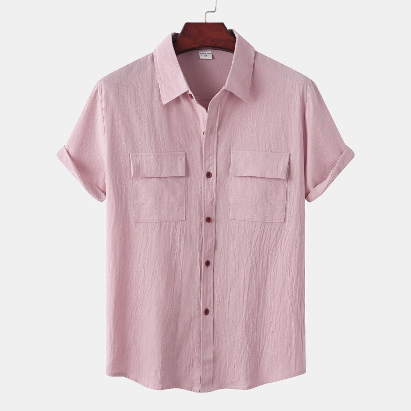 Short-sleeve linen shirts Men's shirts
