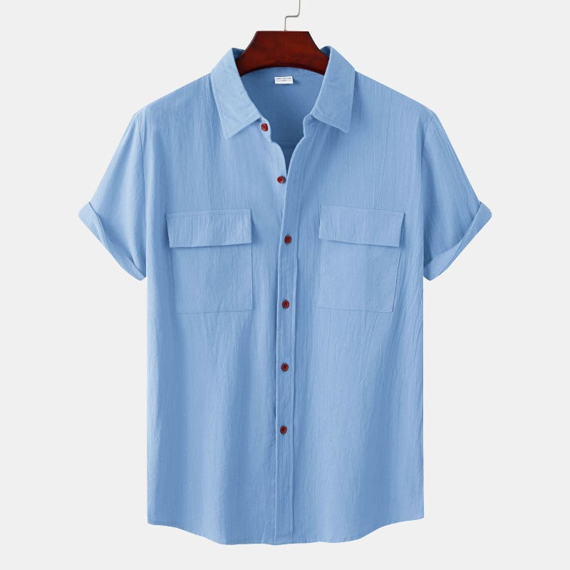 Short-sleeve linen shirts Men's shirts