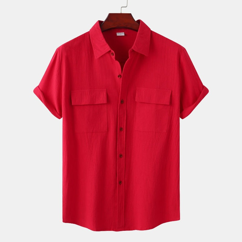 Short-sleeve linen shirts Men's shirts