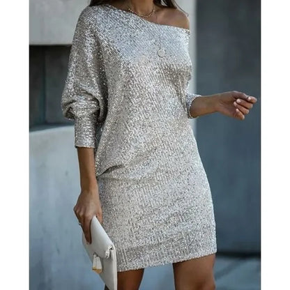 Eloura-Moda | Off-shoulder sequin mini dress