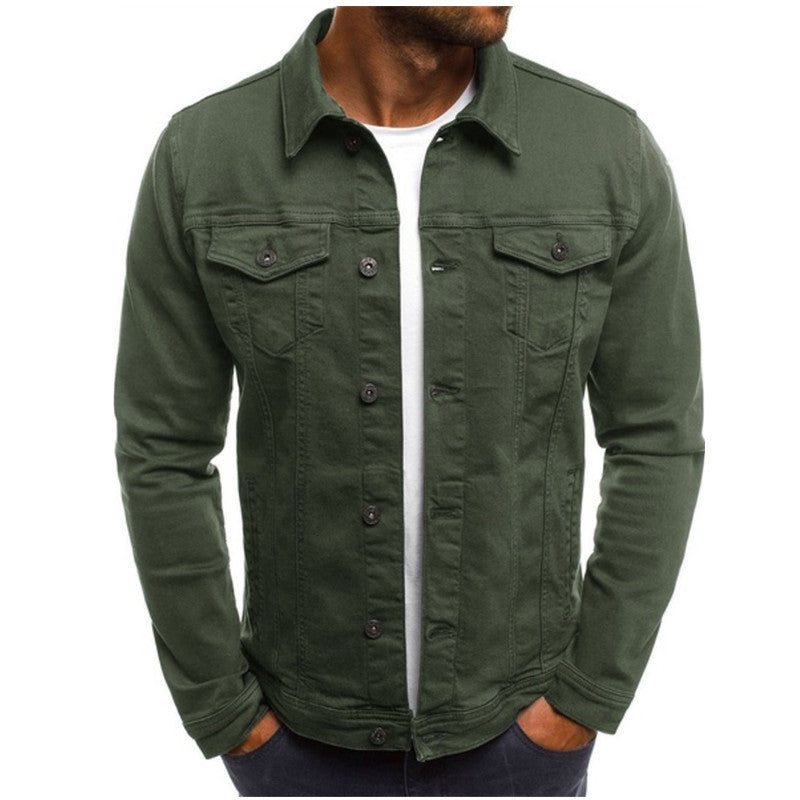 Nordic Flair Men Denim Jacket Regular Fit Button Closure Chest Pockets Structured Seams