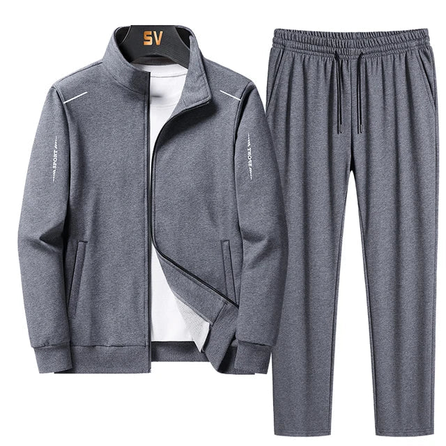 Oliver Mens Casual Tracksuit With Zipper Jacket Lightweight Modern Comfort Set For Workouts Travel