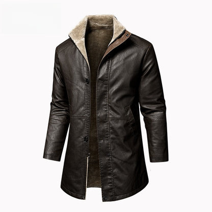 Extended PU Leather Coat