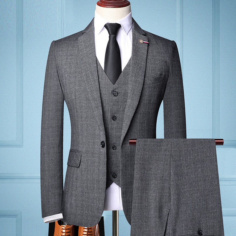 Mens Tan Brown 3 Piece Herringbone Checkered Suit for Formal Occasions by TrendAura