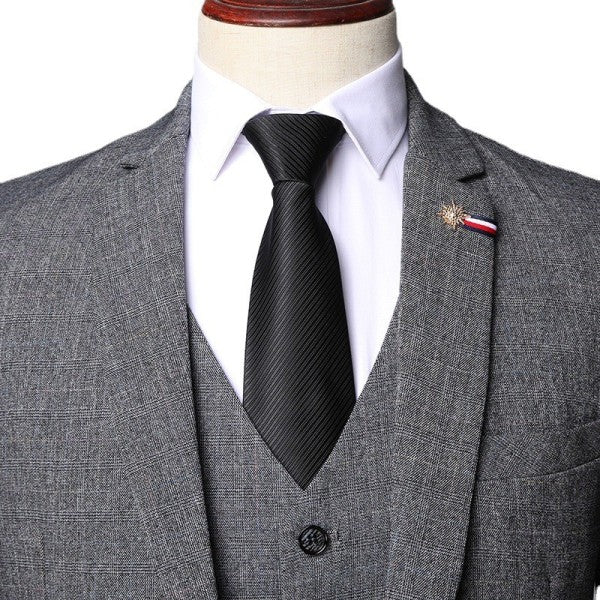 Mens Tan Brown 3 Piece Herringbone Checkered Suit for Formal Occasions by TrendAura