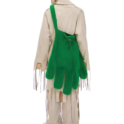 TrendAura Soft Fleece Glove Crossbody Bag - Faux Sherpa Laptop Carrier With Playful Silhouette