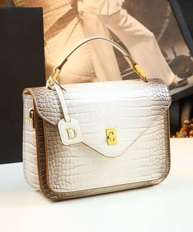 Sac fourre-tout en cuir de veau beige gaufré durable, nouveauté 2025 - TrendAura