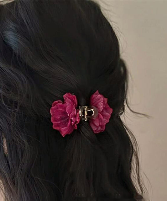 Nouvelle épingle à cheveux florale en métal rouge 2025 - TrendAura