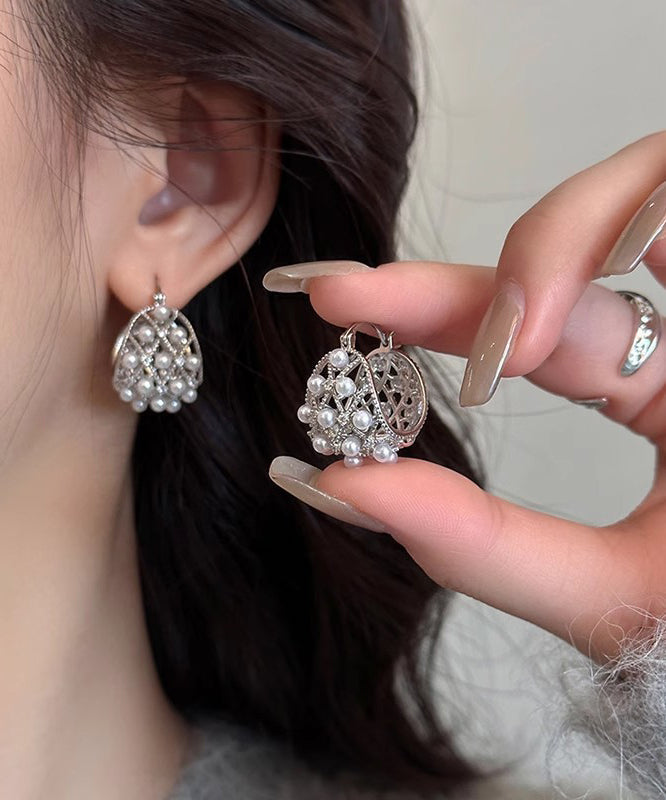 Boucles d'oreilles créoles ajourées en alliage de cuivre et soie, nouvelle collection 2025 - TrendAura