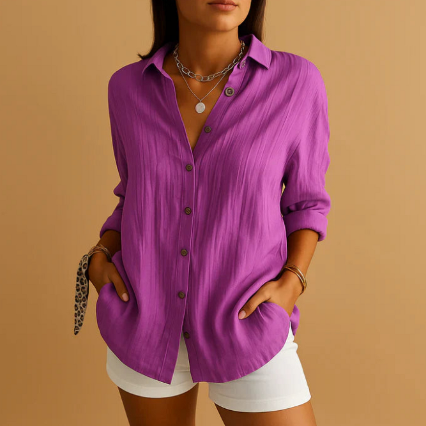 Lightweight Breathable Blouse For Women With Relaxed Fit Ideal For Summer Office And Casual Wear