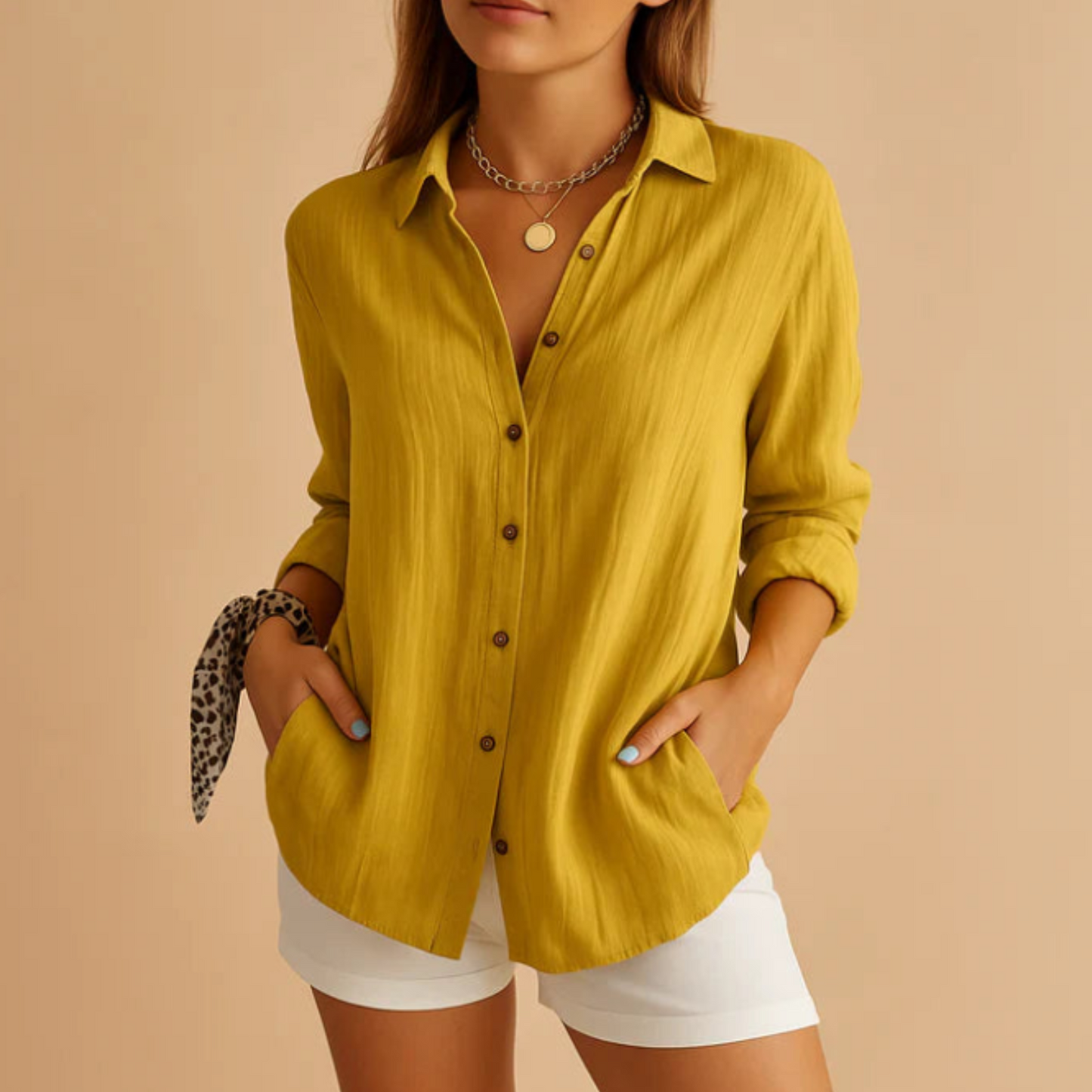 Lightweight Breathable Blouse For Women With Relaxed Fit Ideal For Summer Office And Casual Wear