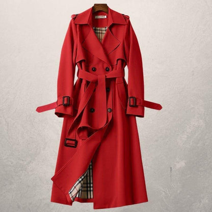 Alina Coat Double Breasted Crossover With Adjustable Belt For Women Elegant Cozy Warmth