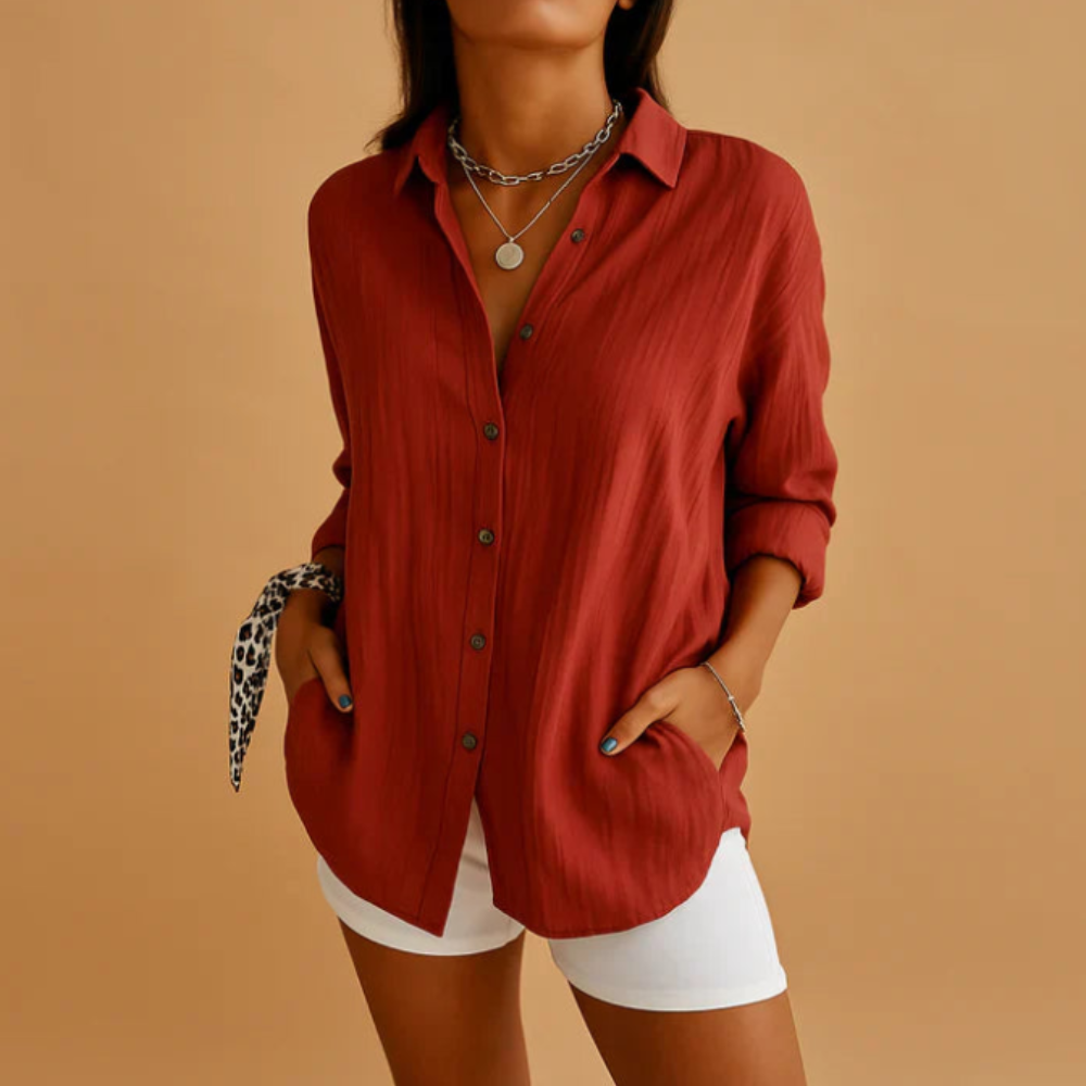 Lightweight Breathable Blouse For Women With Relaxed Fit Ideal For Summer Office And Casual Wear