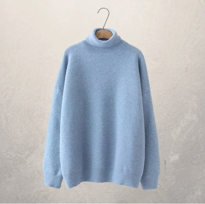 Relaxed Fit Turtleneck Sweater For Autumn Cozy Warmth Versatile Office And Casual Wear