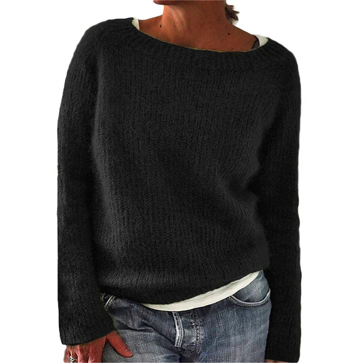 Pleun Julia Merino Wool Knit Sweater With Oversized Collar For Women Everyday Wear And Cozy Comfort