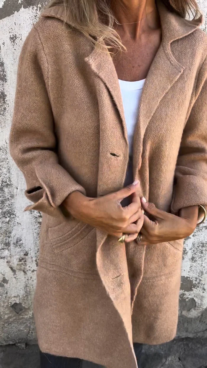 Jill Casual Long Coat With Lapels For Women Everyday Chic