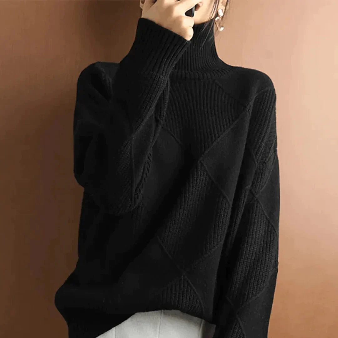 Marie Cashmere Turtleneck Sweater for Women Luxurious Winter Knit Timeless Sophistication