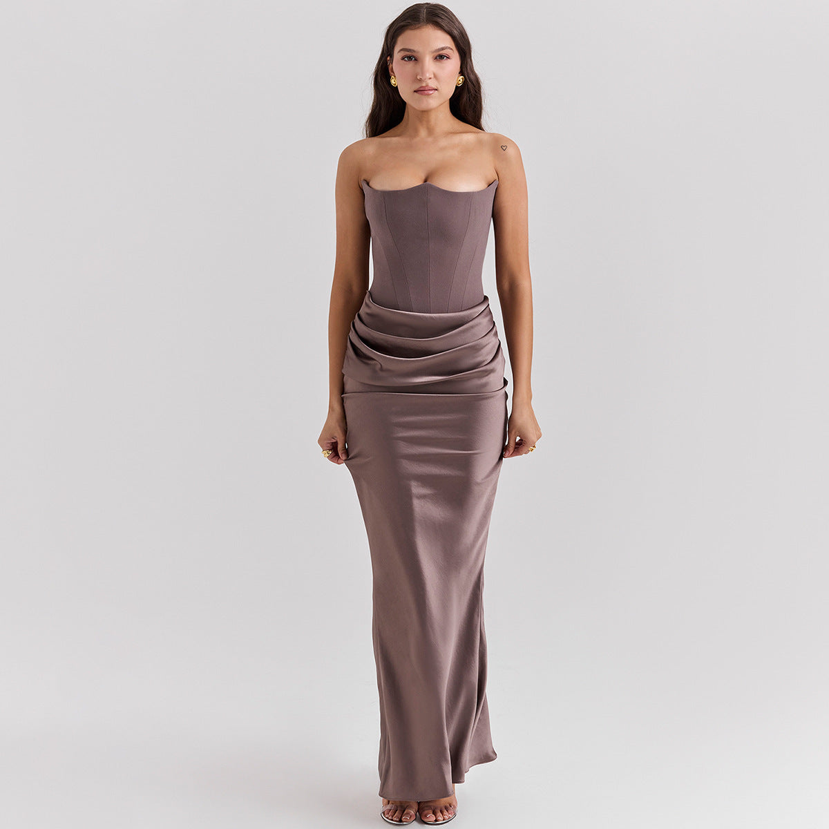Charlotte | Draped Evening Dress – Bustier Cut and Refined Style