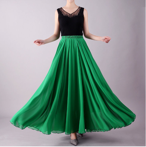 Ingrid Long Chiffon Skirt For Women Elegant Flowing Fabric Versatile For Every Occasion