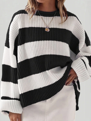 Casual striped sweater for women