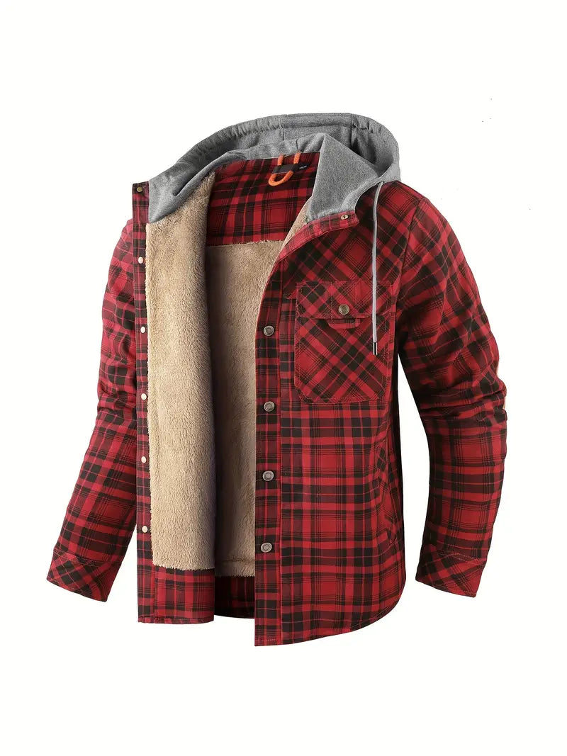 Wyatt Hooded Plaid Jacket With Cozy Fleece Lining For All Seasons Ideal For Casual Outdoor Wear