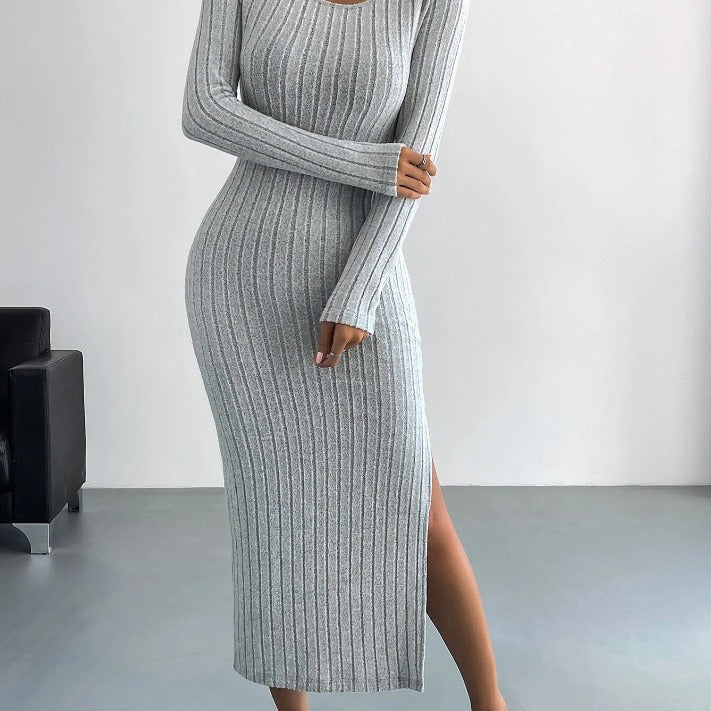 Noah Knitted Long Dress For Women Soft Knit Flattering Fit Timeless Chic Elegance