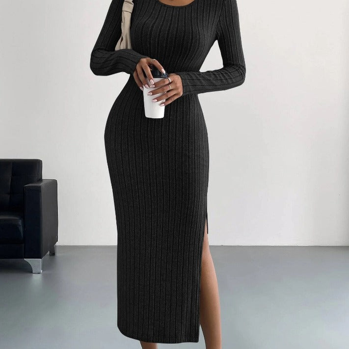 Noah Knitted Long Dress For Women Soft Knit Flattering Fit Timeless Chic Elegance