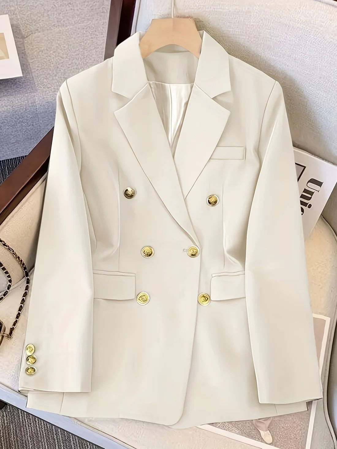 Women’s Tailored Business Blazer | Golden Button Details