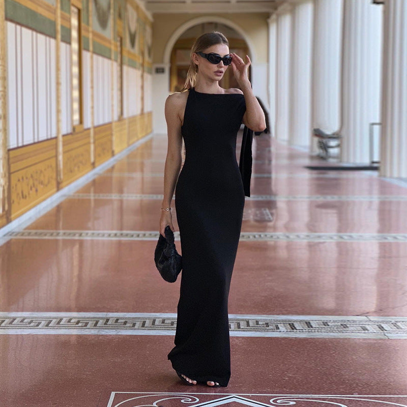 Leilany One Shoulder Festive Dress For Women With Bow Elegant Evening Gown For Weddings And Galas
