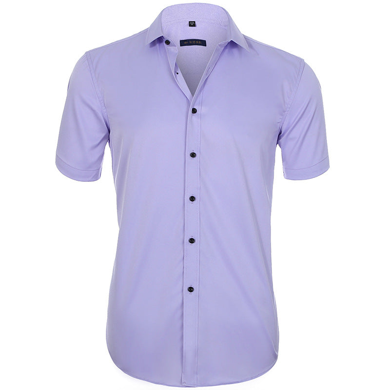 Breathable and wrinkle-resistant short-sleeve shirt for men