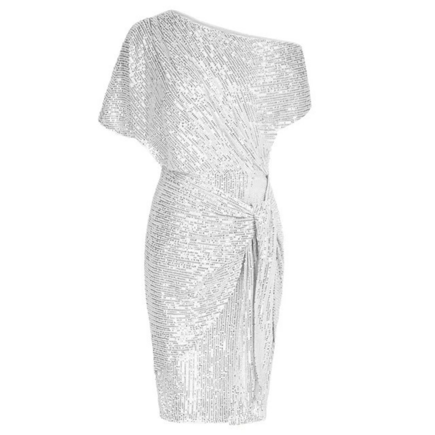 Leonie Elegant Evening Dress With Sparkling Sequin Details For Women Flattering Midi Cut