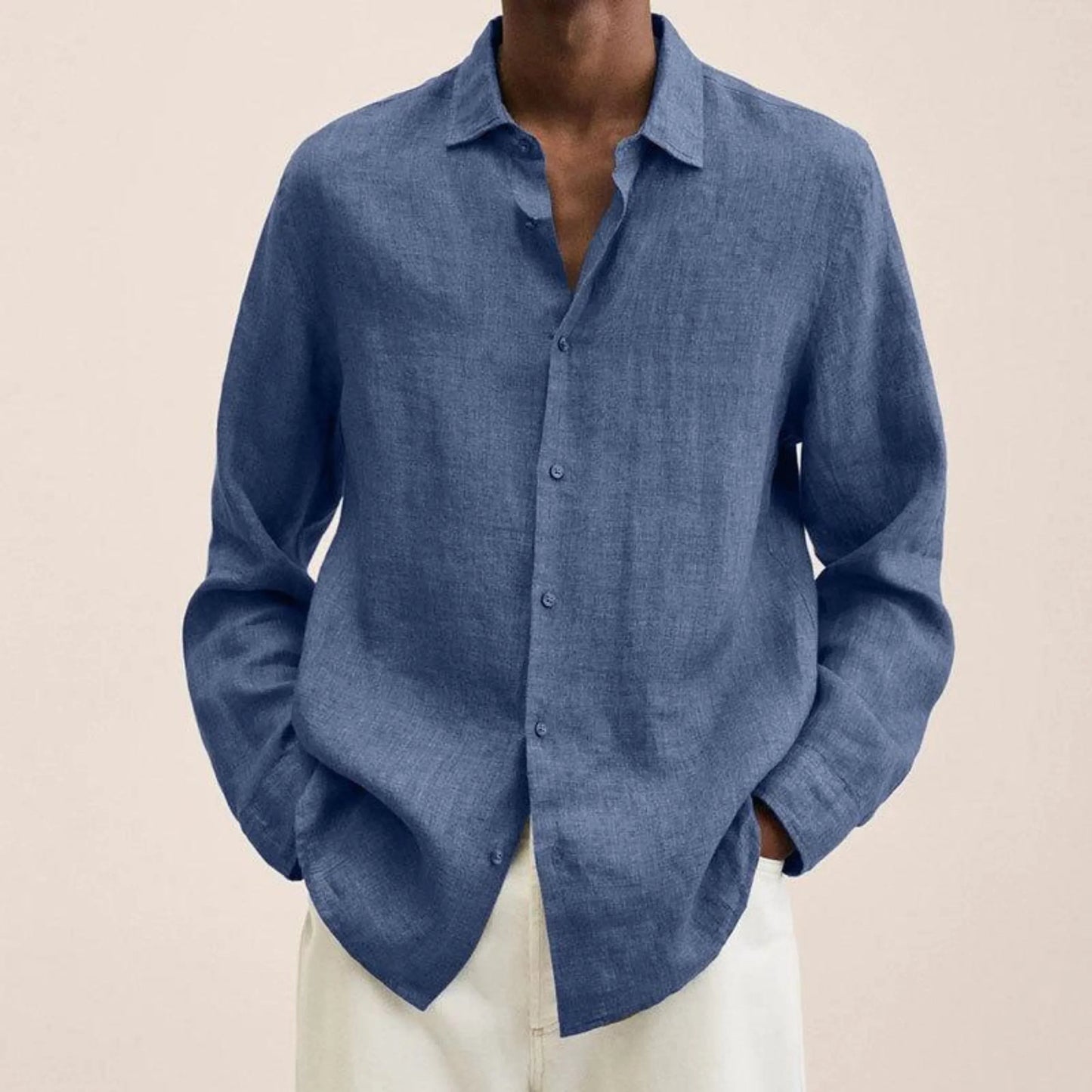 Men Linen Shirt Classic Fit Lightweight Breathable For Everyday And Office Wear Versatile For Casual Or Formal Settings