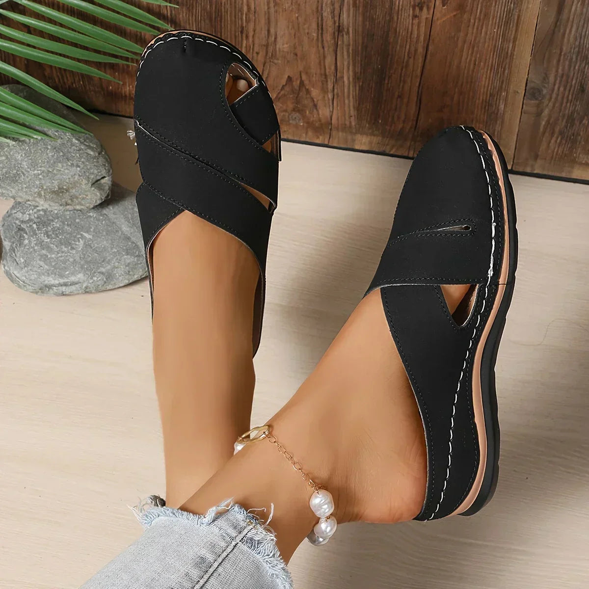 Women's Platform Wedge Sandals with Adjustable Straps and Cushioned Insole