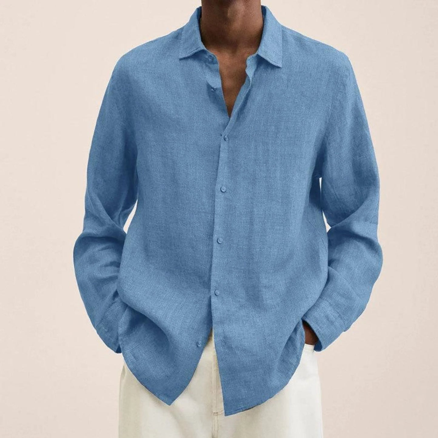 Men Linen Shirt Classic Fit Lightweight Breathable For Everyday And Office Wear Versatile For Casual Or Formal Settings