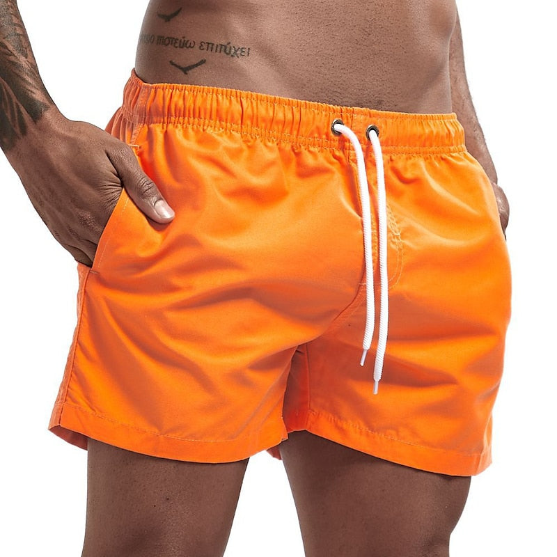 Quick-Dry Men's Swim Shorts With Adjustable Drawstring For A Comfortable Fit All Day