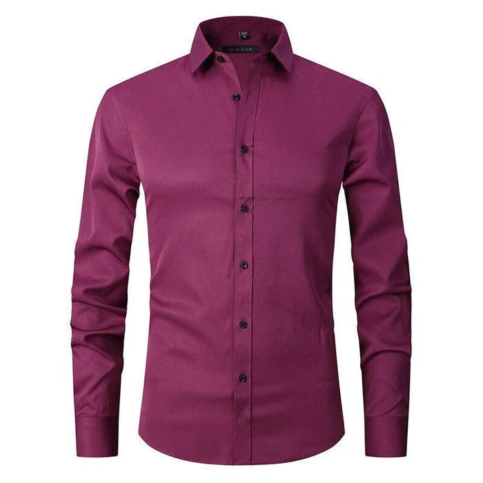 Flex Mens Slim Fit Dress Shirt Long Sleeve Wrinkle Free All Day Comfort For Busy Professionals