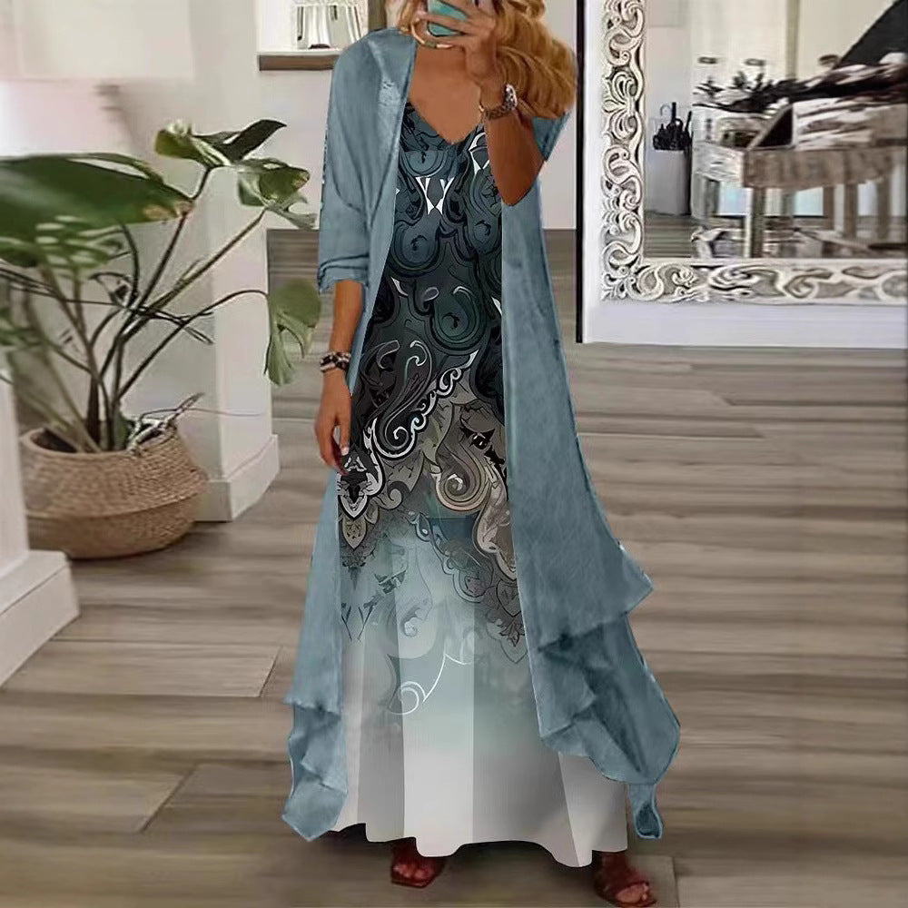 Aurélie | Long Flowing Dress with Floral Print