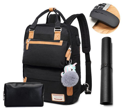 Elegant and waterproof backpack for women with 15.6-inch laptop compartment