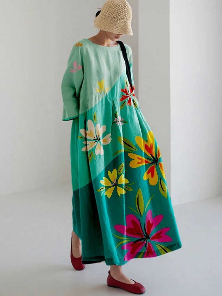 Natalie Geometric Patterned Sweater Dress For Women With Retro High Waist Style And Elegance