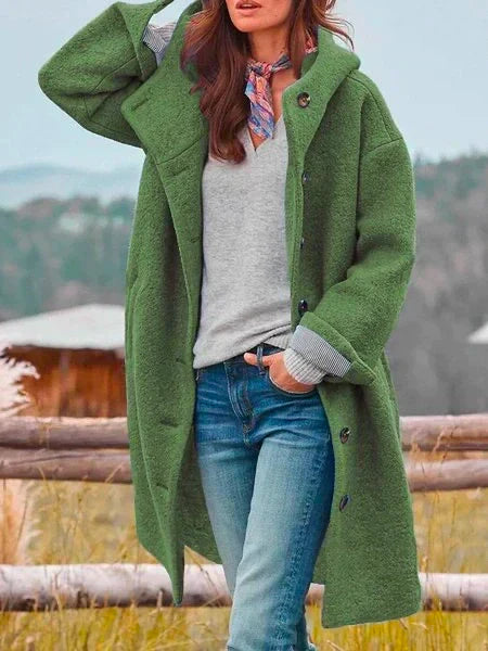 Kalani Comfortable Coat Unisex Casual Wear Breathable Cotton Polyester Blend Medium Length Button Closure