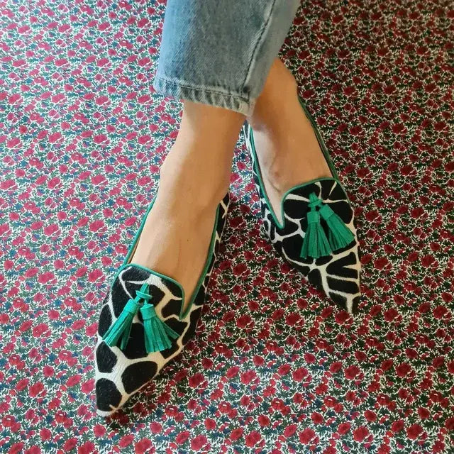 Marly Half Scarf Cow Print with Tassels for Women Chic Accessory for Everyday or Occasions