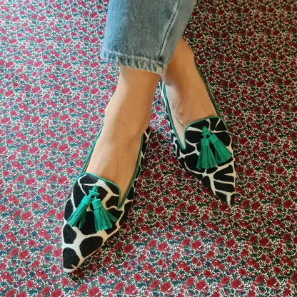 Marly Half Scarf Cow Print with Tassels for Women Chic Accessory for Everyday or Occasions
