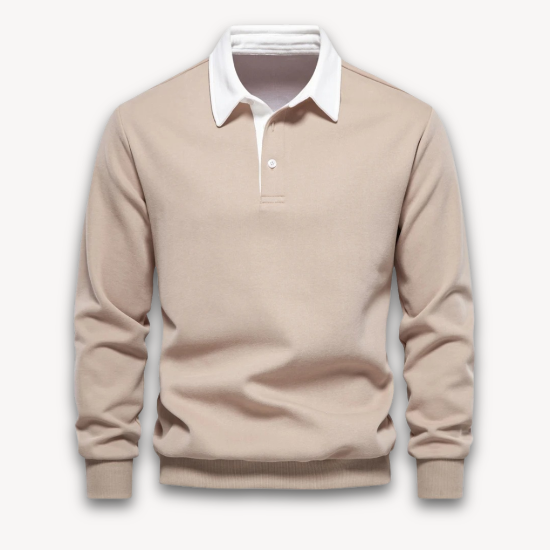 TrendAura Mens Polo Sweater Regular Fit Long Sleeve Soft Knitted Natural Fiber Navy Knitwear