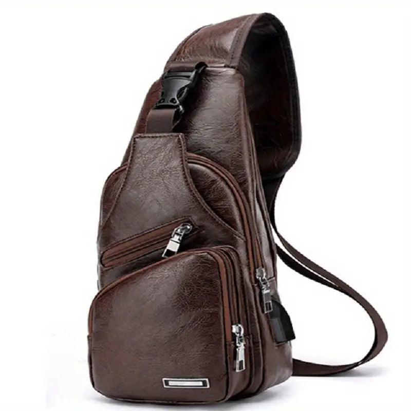 LuxGuard Anti Theft Crossbody Bag Water Resistant Leather For Travelers And Everyday Carriers