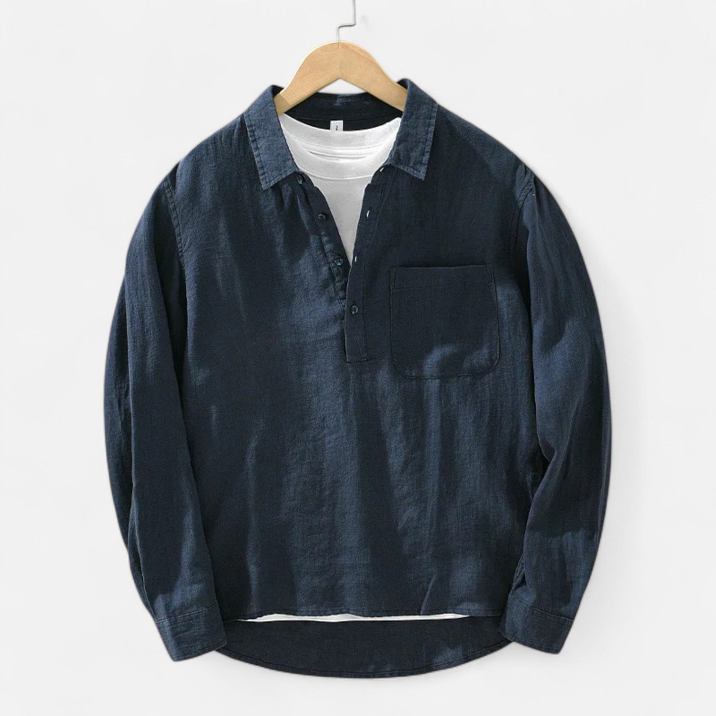 Ancient World | Men's Linen Shirt Square Collar