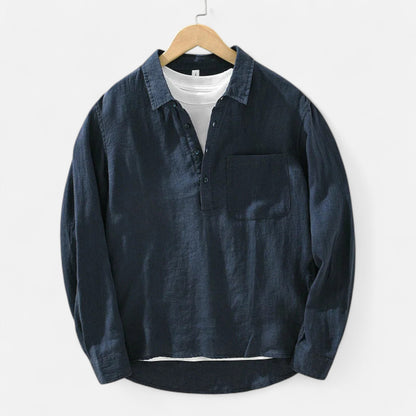 Ancient World | Men's Linen Shirt Square Collar